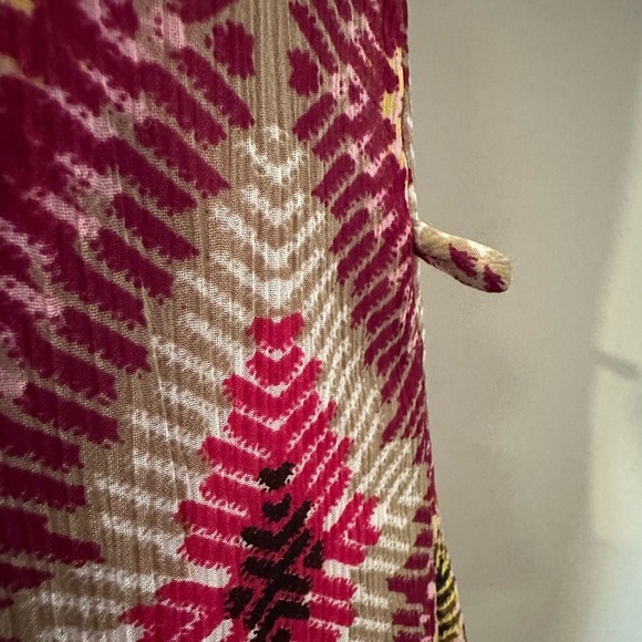 🎄Hello Miss Abstract One Shoulder Pink Geo Pattern Dress SZ L - Picture 3 of 8